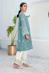 AQUA FLORAL - EMBROIDERED SHIRT