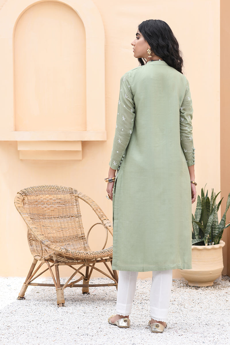 PISTACHIO BLOOM - EMBELLISHED SHIRT