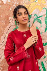 CARMINE GLOW EMBROIDERED SHIRT