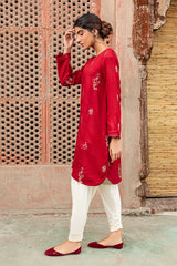 CARMINE GLOW EMBROIDERED SHIRT