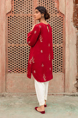 CARMINE GLOW EMBROIDERED SHIRT