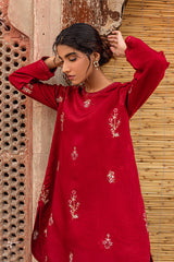 CARMINE GLOW EMBROIDERED SHIRT