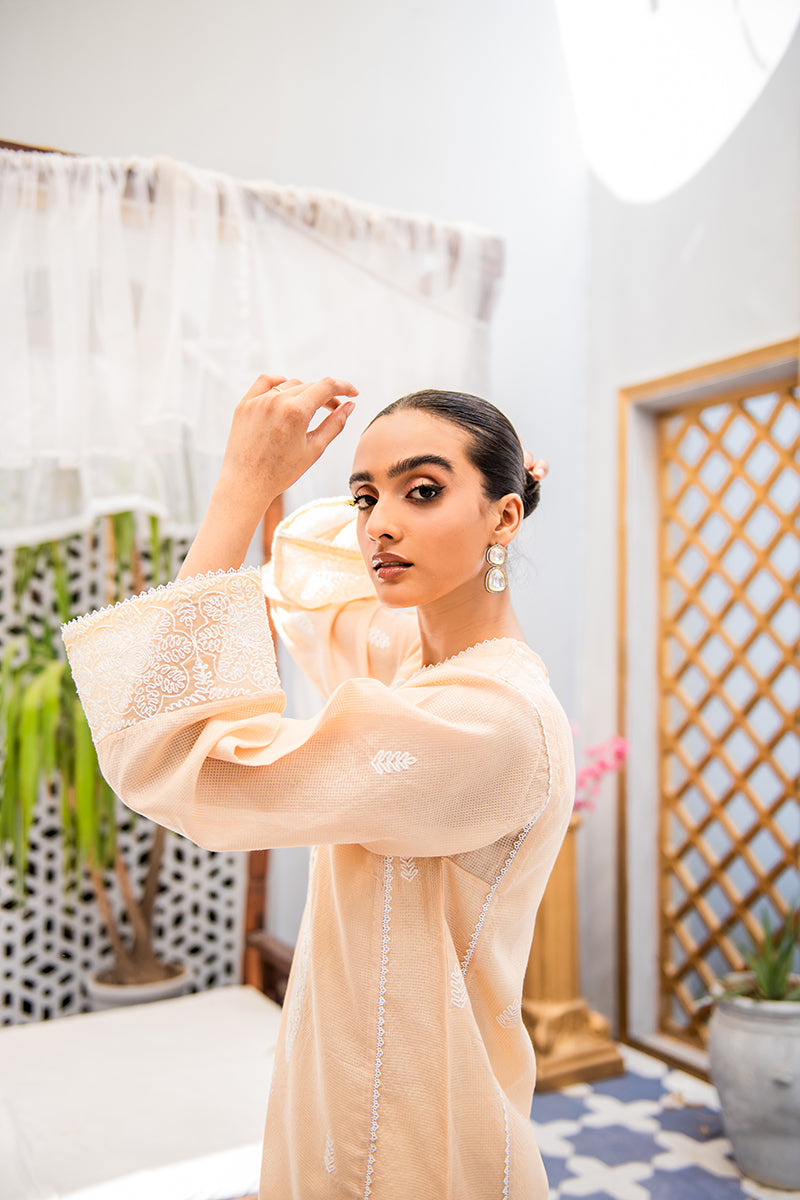 SHELL PINK EMBROIDERED SHIRT