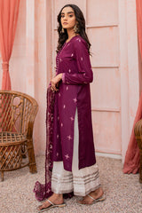 PLUM FIESTA-2PC (SHIRT & DUPATTA)