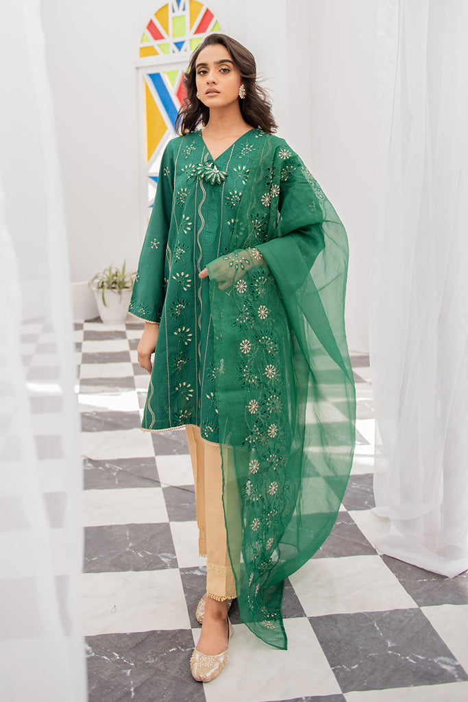 EMARALD GREEN-2PC (SHIRT & DUPATTA)