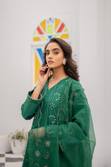 EMARALD GREEN-2PC (SHIRT & DUPATTA)