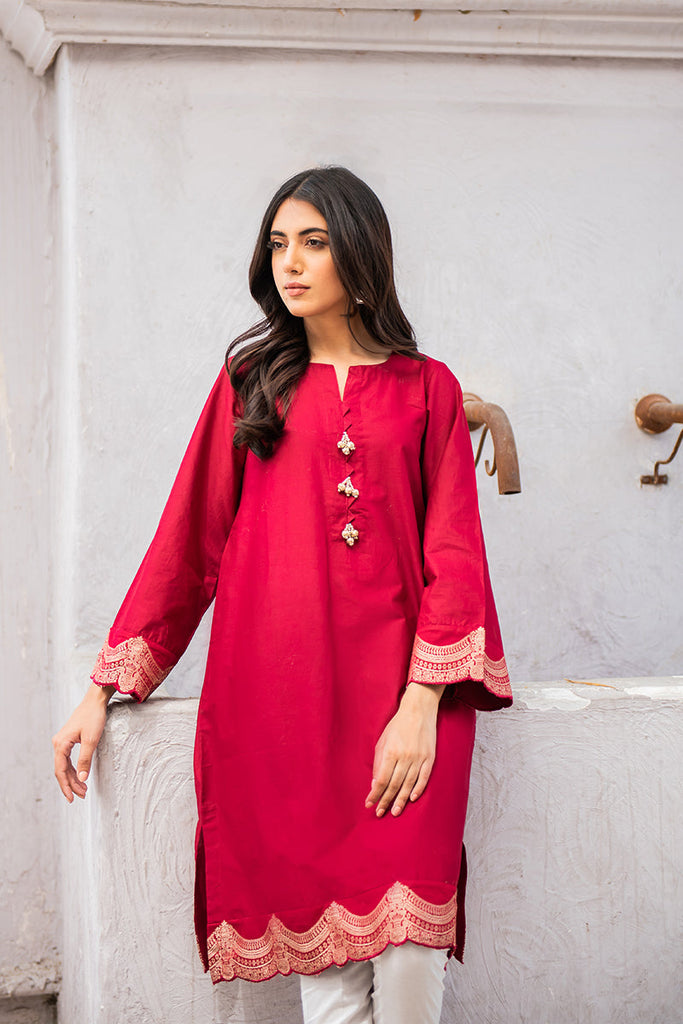 SCARLET BLUSH EMBELLISHED SHIRT