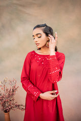 RUBY RED-2PC (SHIRT & TROUSER)