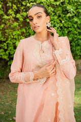 PEACH ORPHIC-2PC (SHIRT & DUPATTA)