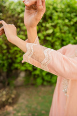 PEACH ORPHIC-2PC (SHIRT & DUPATTA)