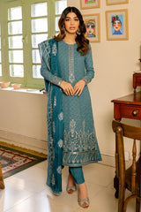 STELLAR OPALINE-4PC CHIFFON EMBROIDERED SUIT
