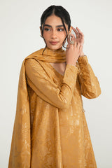 OPPULENT BLOOM-A-3PC COTTON JACQUARD SUIT