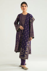 ETHNIC ERA-A-3PC COTTON JACQUARD SUIT