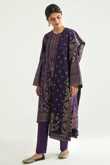 ETHNIC ERA-A-3PC COTTON JACQUARD SUIT
