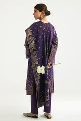 ETHNIC ERA-A-3PC COTTON JACQUARD SUIT