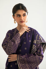 ETHNIC ERA-A-3PC COTTON JACQUARD SUIT