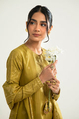 ETHNIC ERA-B-3PC COTTON JACQUARD SUIT