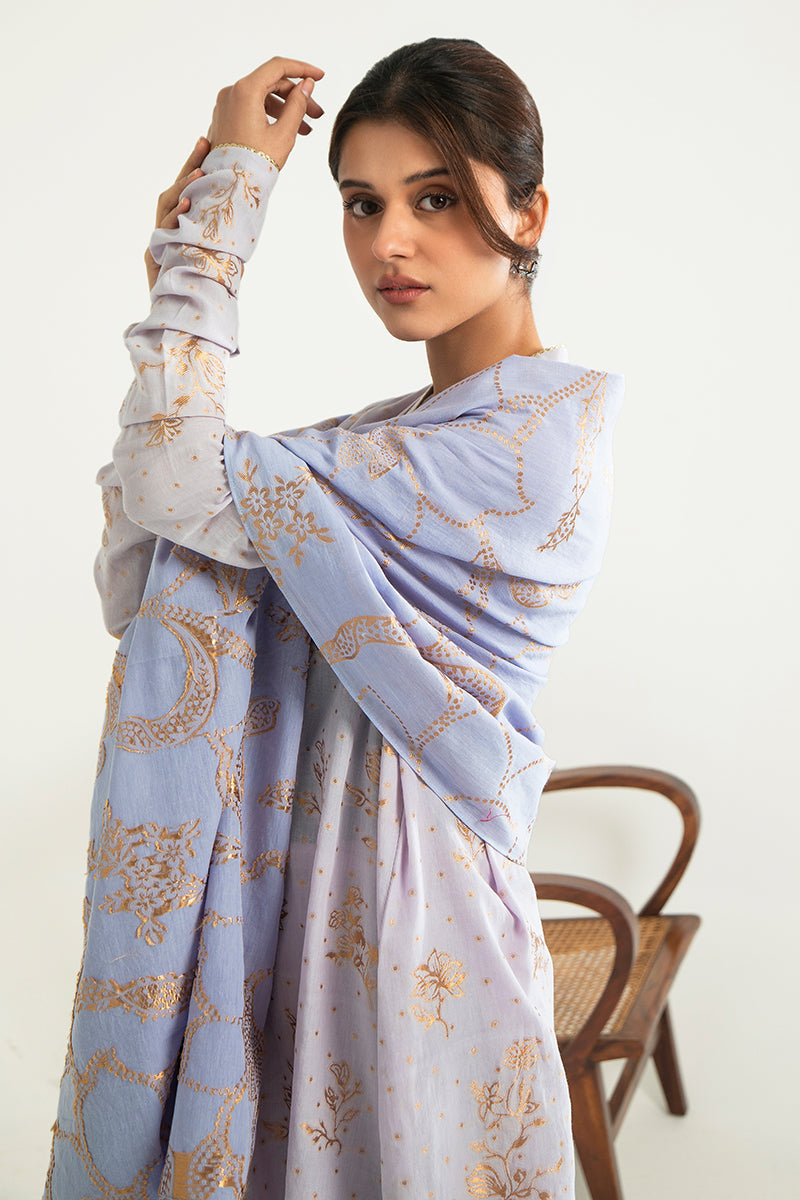 FLORAL DUST-A-3PC COTTON JACQUARD SUIT