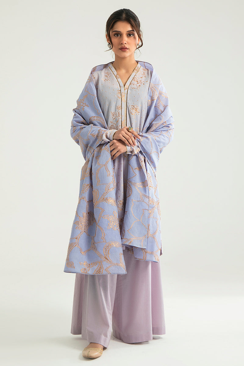 FLORAL DUST-A-3PC COTTON JACQUARD SUIT