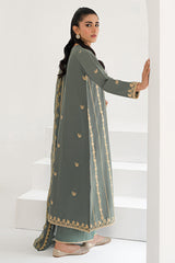 AURIC SAGE-3PC EMBROIDERED LAWN SUIT
