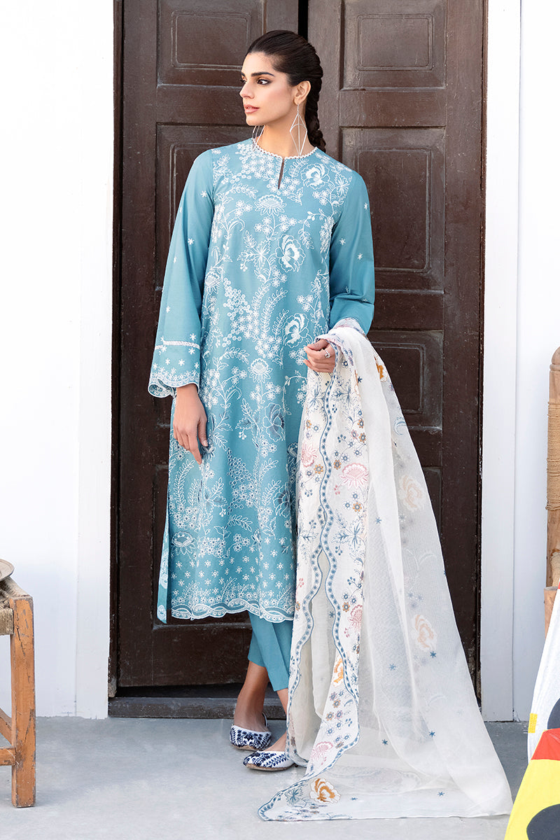 FLORAL BLISS-3PC DIGITAL PRINTED LAWN SUIT