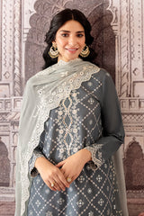 TENDER FROST-3PC EMBROIDERED LAWN SUIT