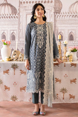 TENDER FROST-3PC EMBROIDERED LAWN SUIT