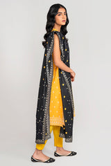 CHALKY MUSTARD-3PC PRINTED LAWN SUIT