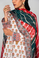 IVORY CHINTZ-3PC PRINTED LAWN SUIT
