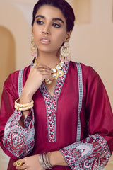 MAGENTA BLOOM EMBROIDERED SHIRT