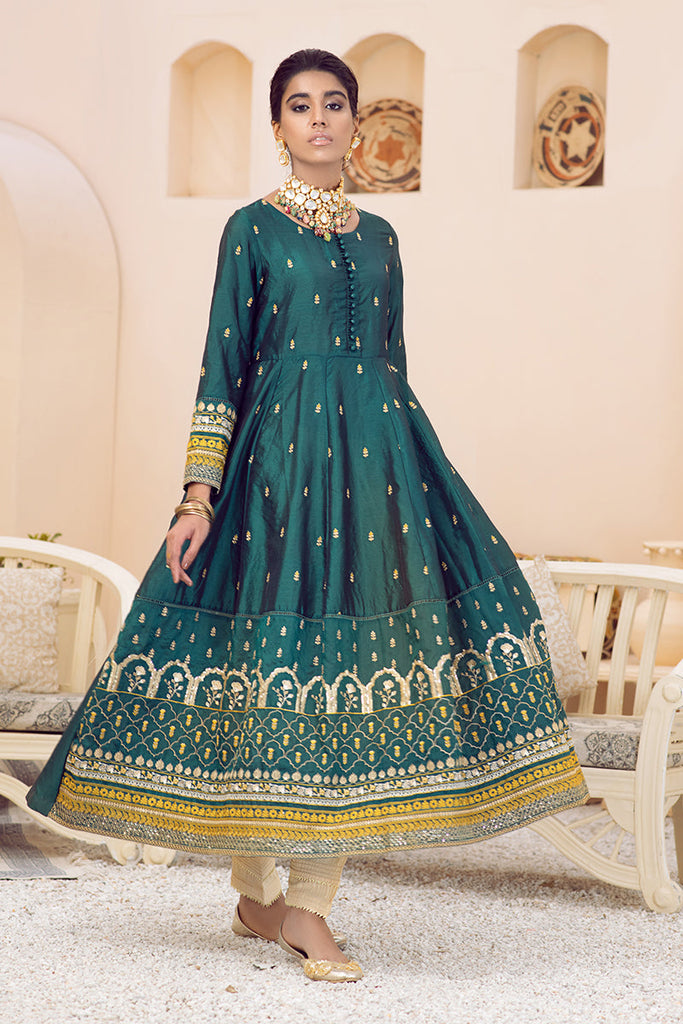 GREEN PISHWAS - EMBROIDERED SHIRT