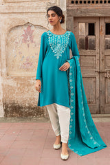 TEAL RADIANT-2PC (SHIRT & DUPATTA)