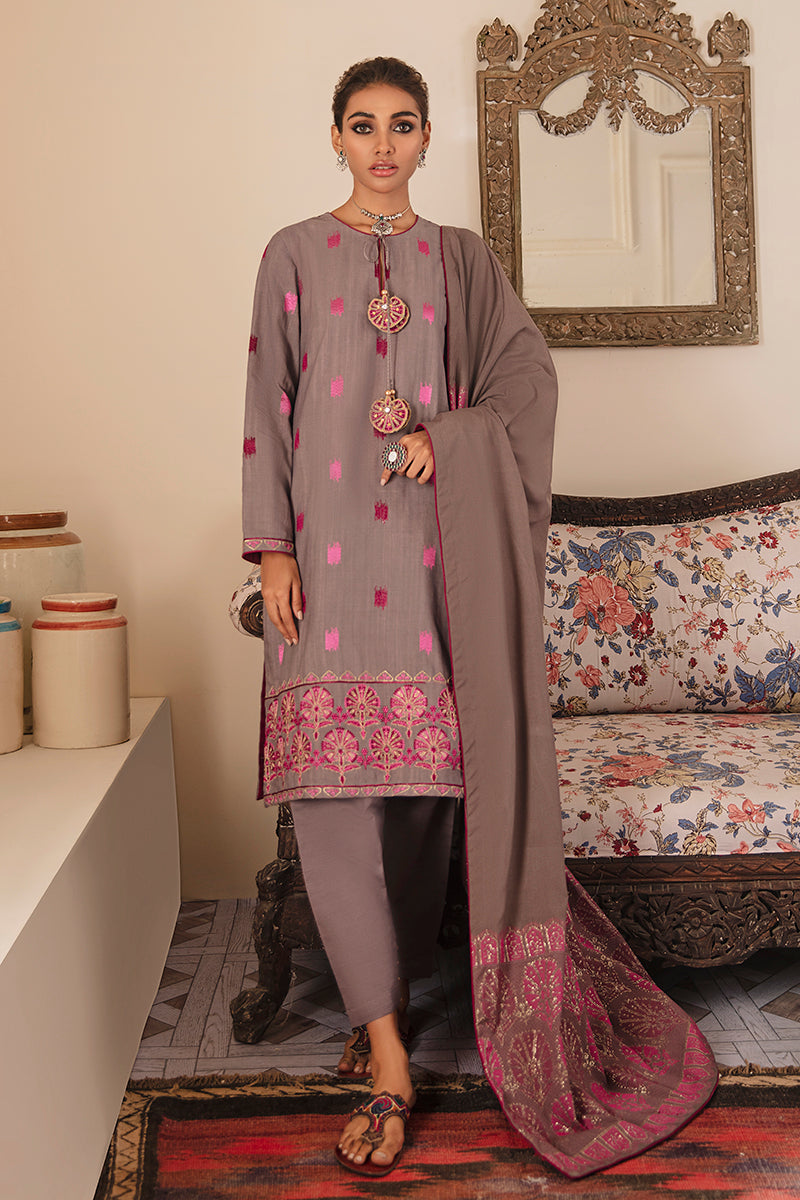 SERE GULL EMBROIDERED SHIRT- 3PC (SHAWL)