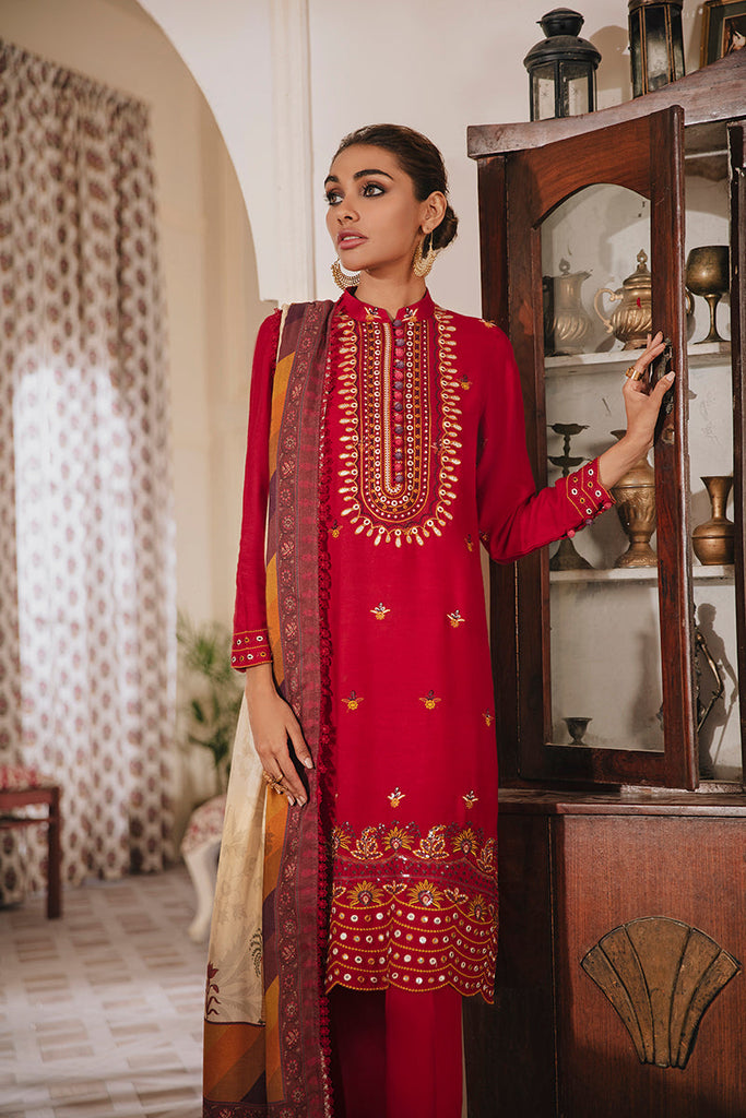 ETHEREAL VELVET-3PC LINEN EMBROIDERED SUIT