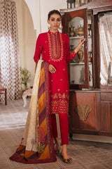 ETHEREAL VELVET-3PC LINEN EMBROIDERED SUIT