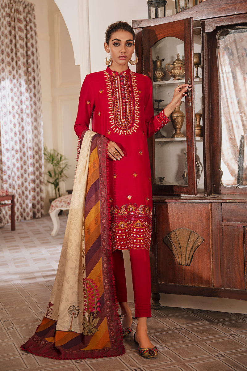 ETHEREAL VELVET-3PC LINEN EMBROIDERED SUIT