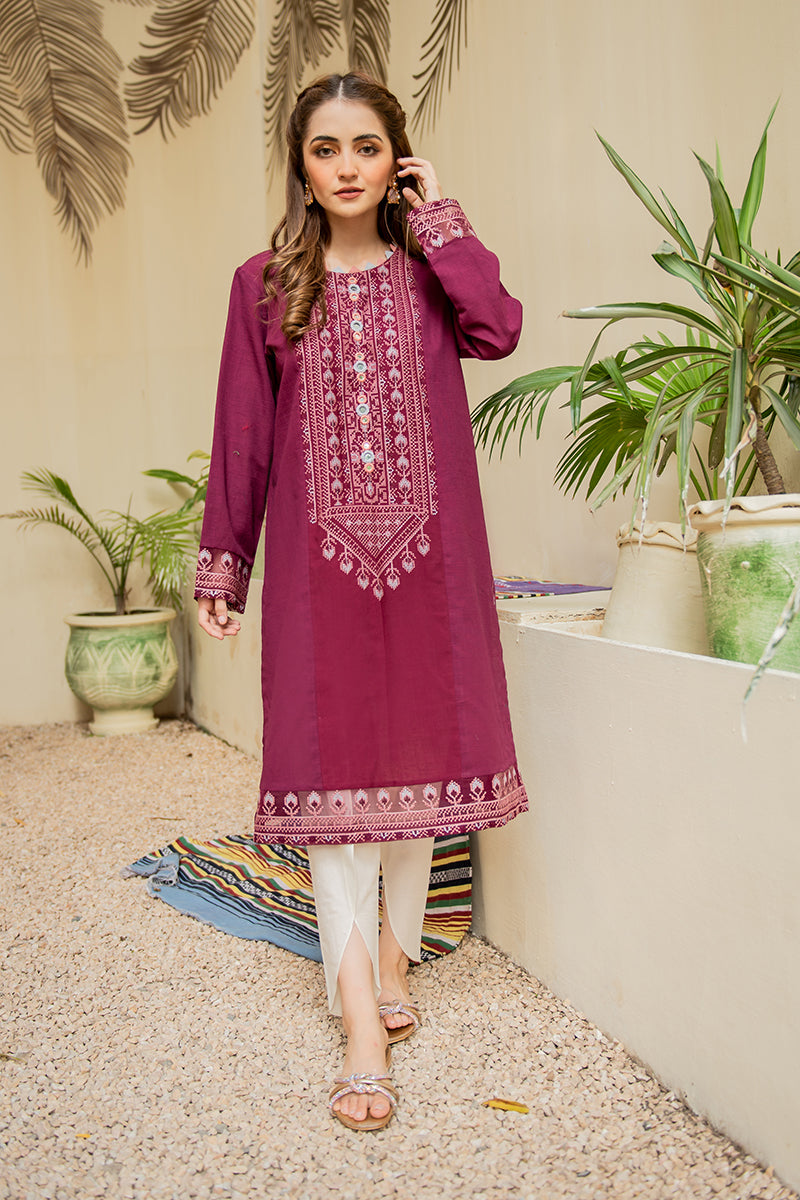 PLUM SWARD EMBELLISHED SHIRT