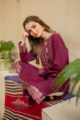 PLUM SWARD EMBELLISHED SHIRT