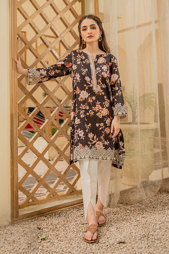 CHARCOAL ORCHID PRINTED SHIRT