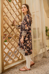 CHARCOAL ORCHID PRINTED SHIRT