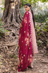 AMBROSIAL BLUSH-4PC EMBROIDERED ORGANZA SUIT