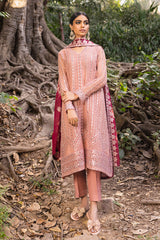 AMBROSIAL BLUSH-4PC EMBROIDERED ORGANZA SUIT