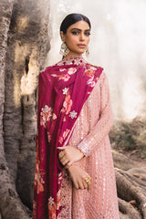 AMBROSIAL BLUSH-4PC EMBROIDERED ORGANZA SUIT