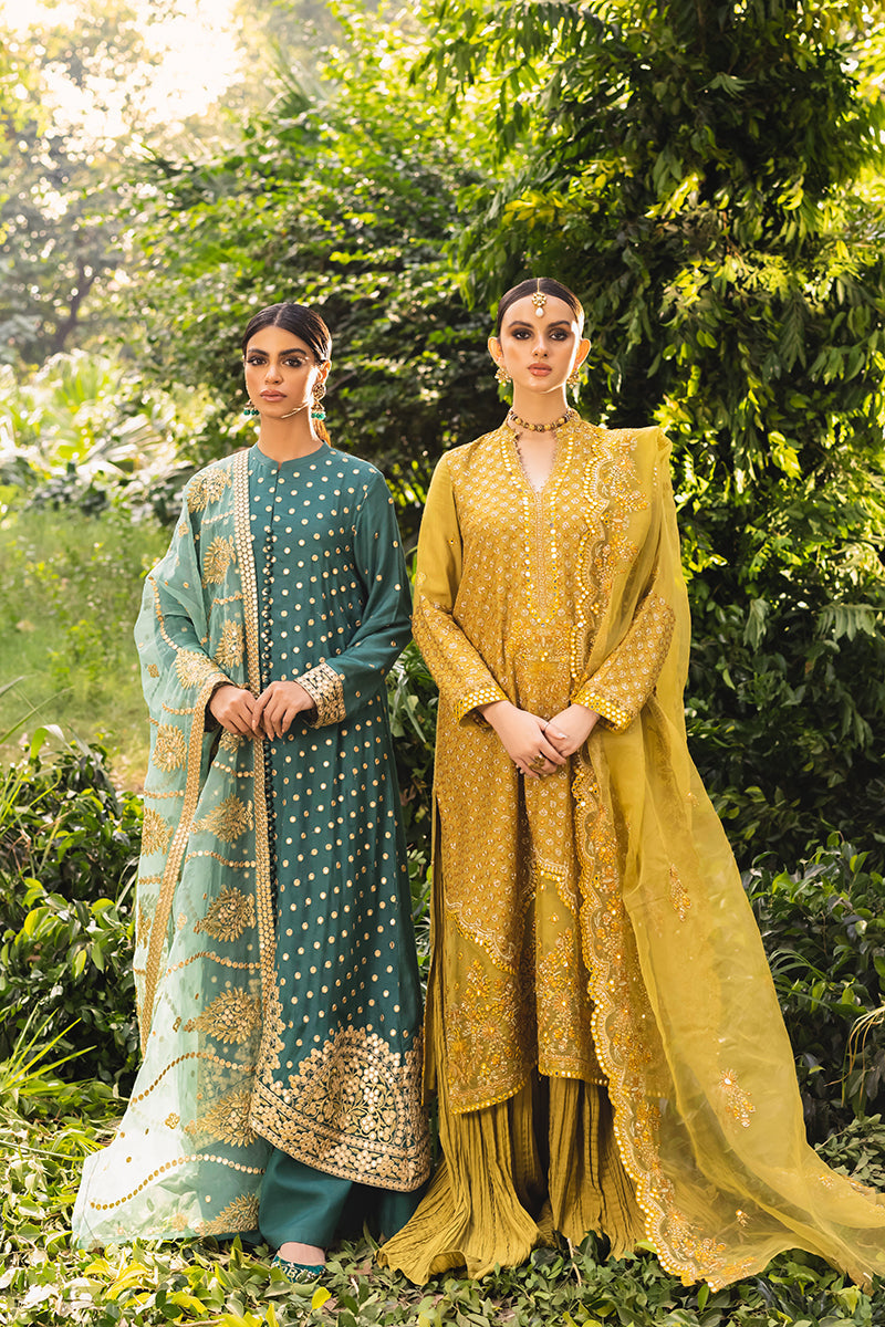 VERDANT RELIC-4PC EMBROIDERED SILK SUIT