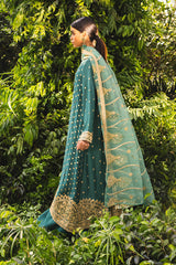 VERDANT RELIC-4PC EMBROIDERED SILK SUIT