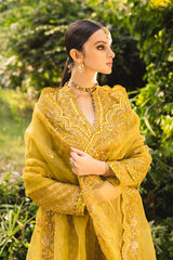 OLIVE FLORET-4PC EMBROIDERED SILK SUIT