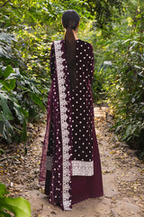 MULBERRY TALE-3PC EMBROIDERED VELVET SUIT
