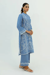 CERULEAN PEARL-2PC KHADDAR PRINTED SUIT