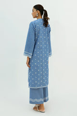 CERULEAN PEARL-2PC KHADDAR PRINTED SUIT