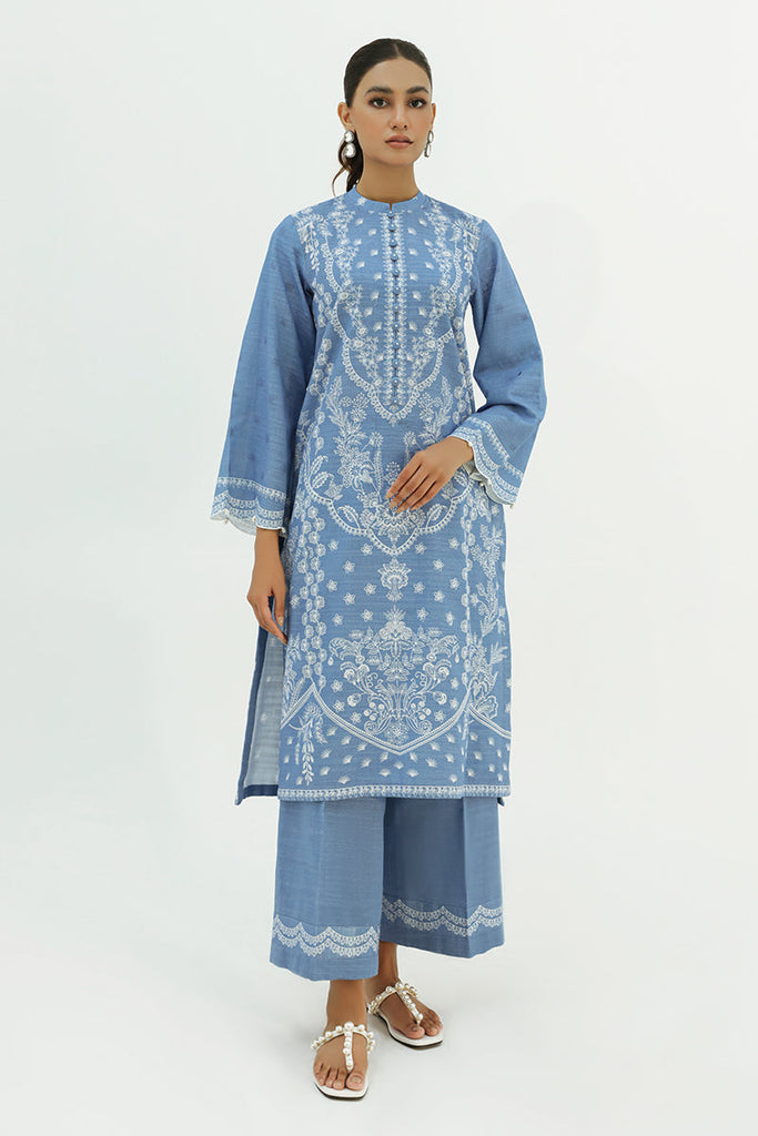 CERULEAN PEARL-2PC KHADDAR PRINTED SUIT